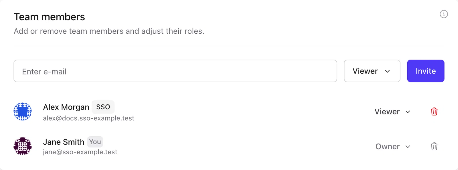 Plausible team members with an SSO label beside a provisioned member